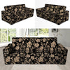 Gold Rose Floral Sofa Cover-grizzshop