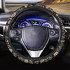 Gold Rose Floral Steering Wheel Cover-grizzshop