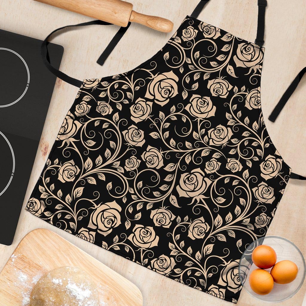 Gold Rose Floral Women's Apron-grizzshop