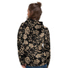 Gold Rose Floral Women's Hoodie-grizzshop