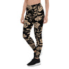 Gold Rose Floral Women's Leggings-grizzshop