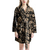 Gold Rose Floral Women's Robe-grizzshop