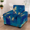 Gold Sapphire Marble Armchair Cover-grizzshop