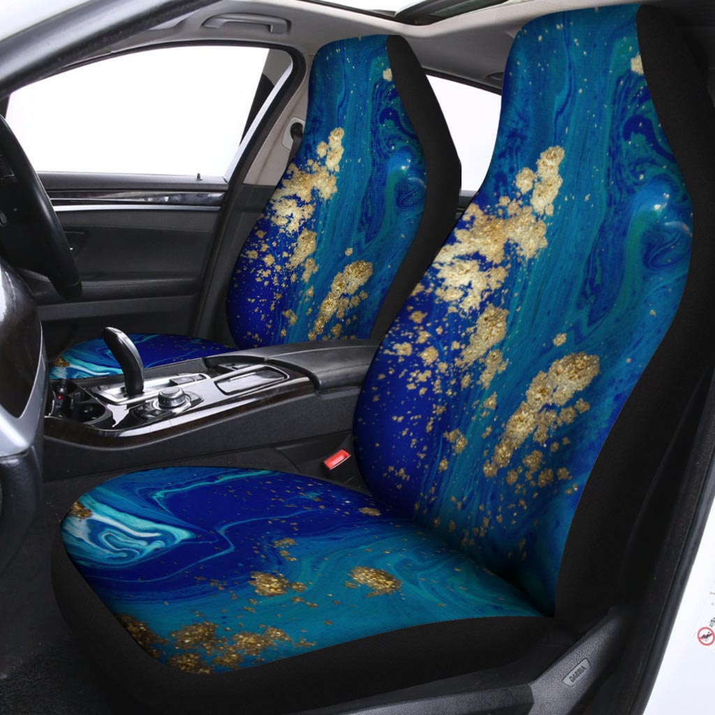 Gold Sapphire Marble Car Seat Covers-grizzshop