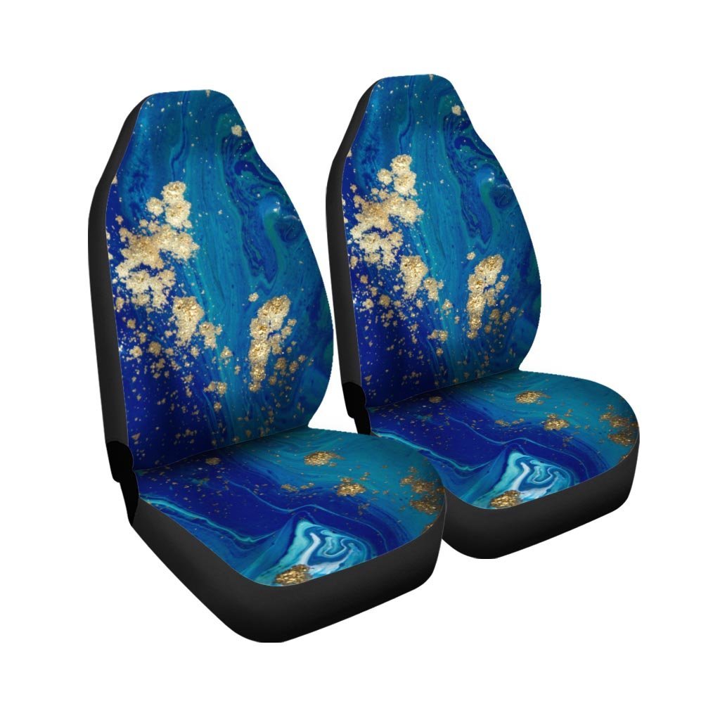 Gold Sapphire Marble Car Seat Covers-grizzshop