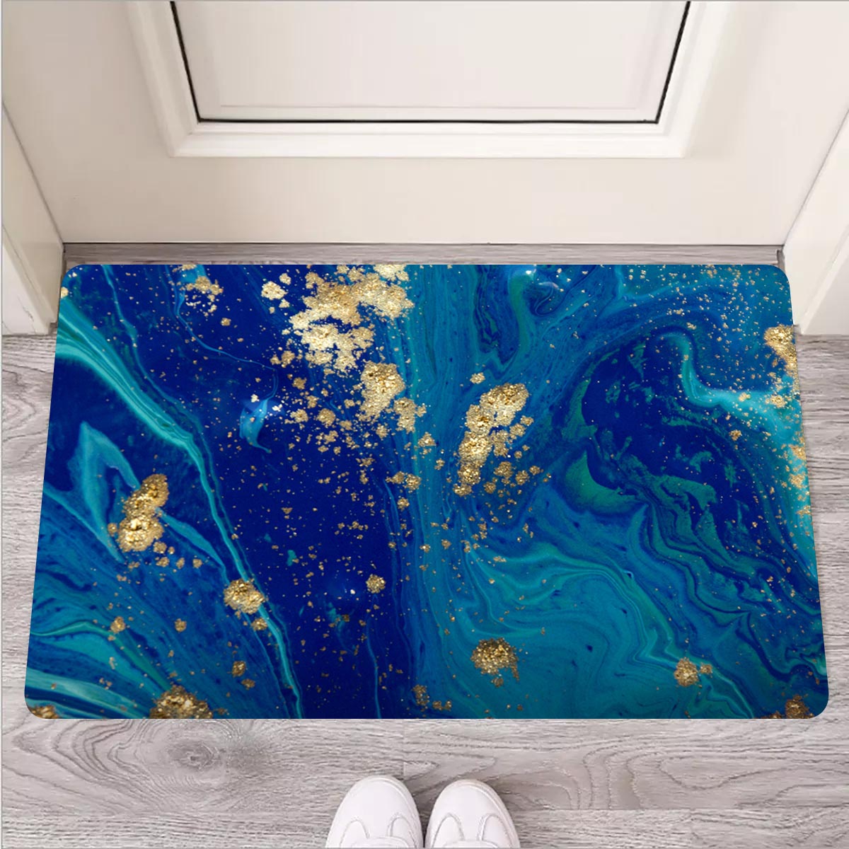 Gold Sapphire Marble Door Mat-grizzshop