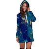 Gold Sapphire Marble Hoodie Dress-grizzshop