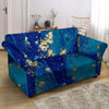 Gold Sapphire Marble Loveseat Cover-grizzshop