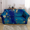 Gold Sapphire Marble Loveseat Cover-grizzshop