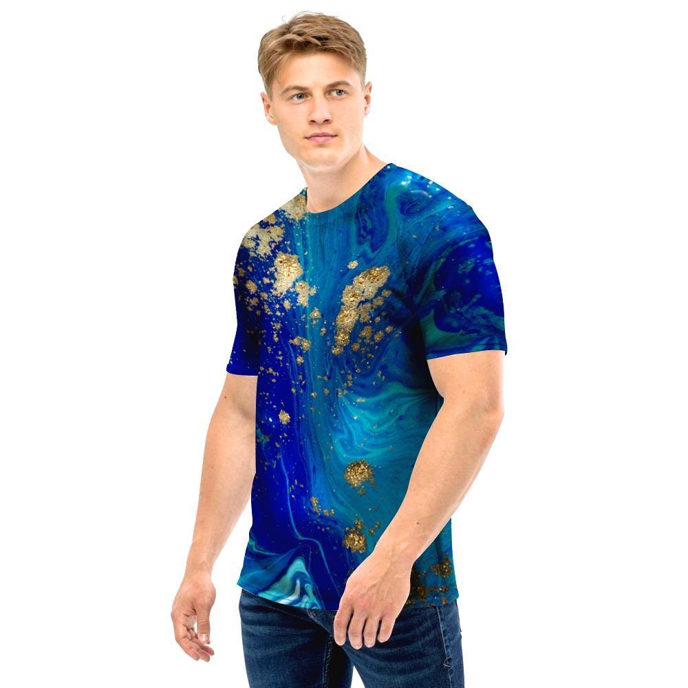 Gold Sapphire Marble Men T Shirt-grizzshop