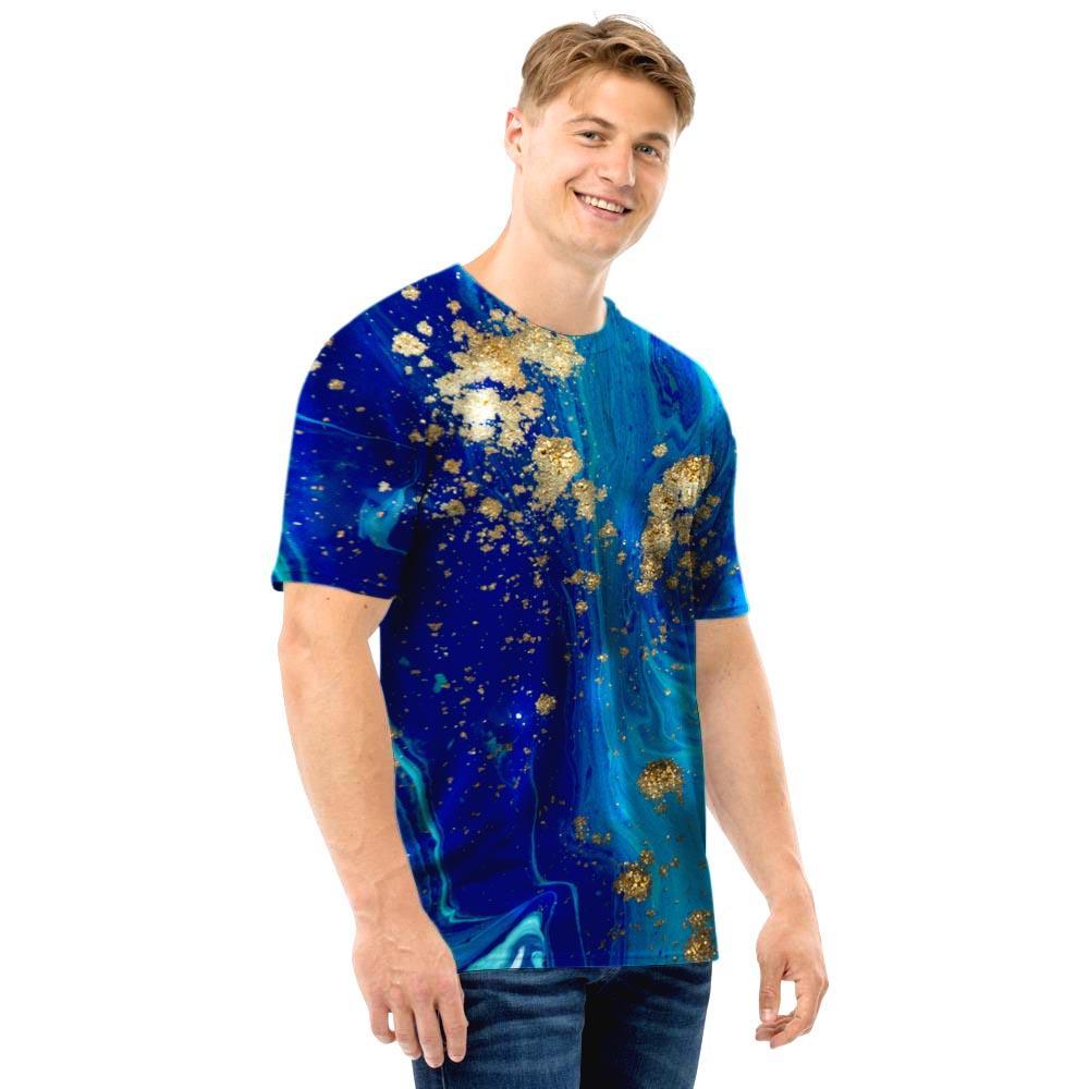 Gold Sapphire Marble Men T Shirt-grizzshop