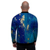 Gold Sapphire Marble Men's Bomber Jacket-grizzshop