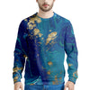 Gold Sapphire Marble Men's Sweatshirt-grizzshop