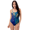 Gold Sapphire Marble One Piece Swimsuite-grizzshop