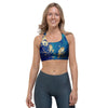 Gold Sapphire Marble Sports Bra-grizzshop