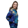 Gold Sapphire Marble Women's Hoodie-grizzshop