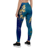 Gold Sapphire Marble Women's Leggings-grizzshop