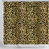 Gold Star Pattern Print Bathroom Shower Curtain-grizzshop