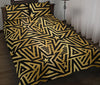 Gold Star Pattern Print Bed Set Quilt-grizzshop