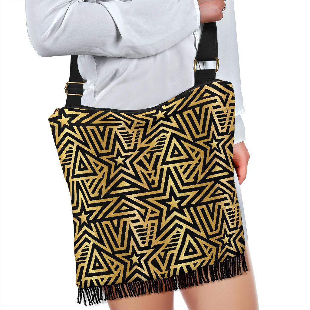 Gold Star Pattern Print Crossbody bags-grizzshop