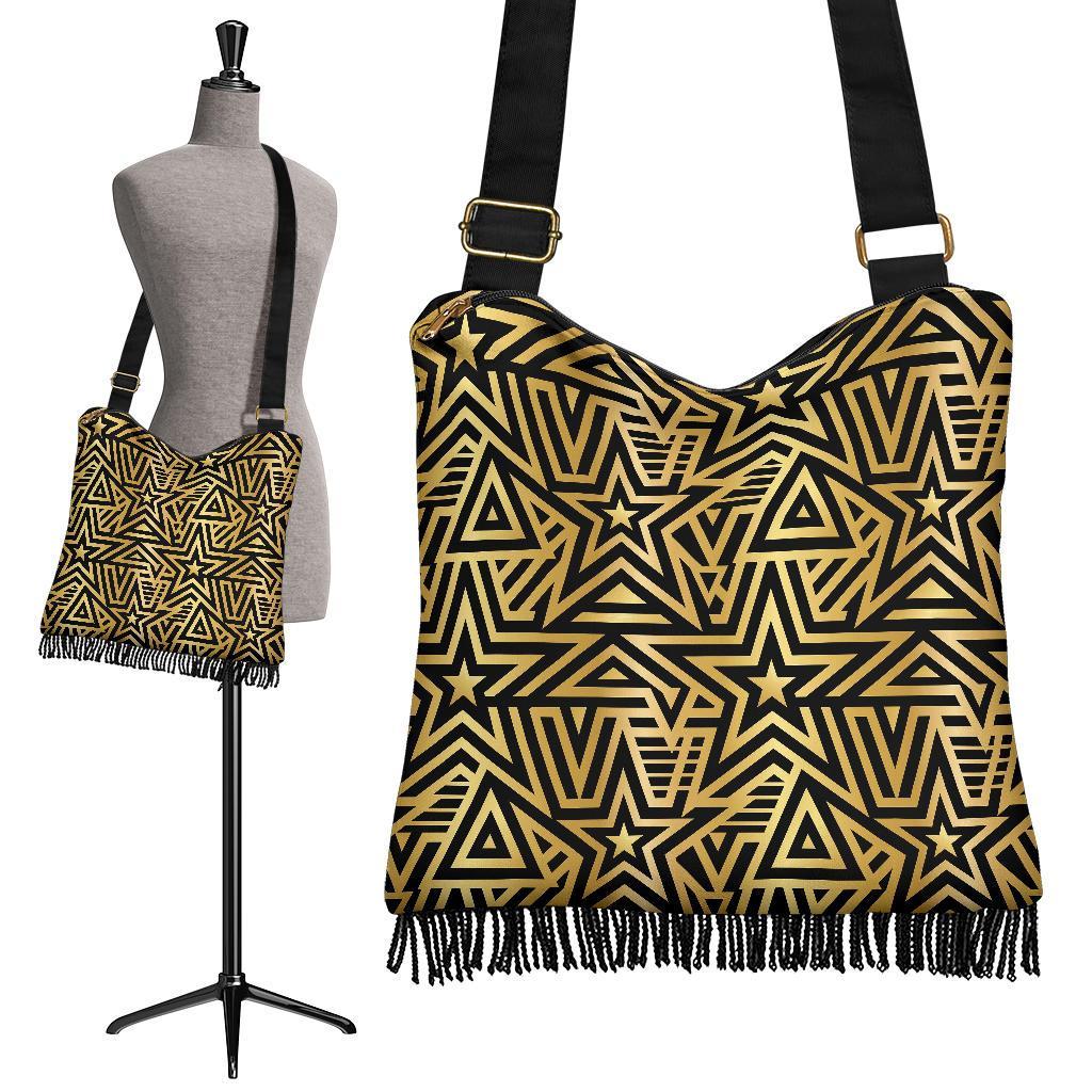 Gold Star Pattern Print Crossbody bags-grizzshop