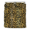 Gold Star Pattern Print Duvet Cover Bedding Set-grizzshop