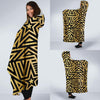 Gold Star Pattern Print Hooded Blanket-grizzshop