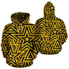 Gold Star Pattern Print Men Women Pullover Hoodie-grizzshop