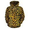 Gold Star Pattern Print Men Women Pullover Hoodie-grizzshop