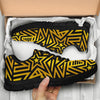 Gold Star Pattern Print Sneaker Shoes For Men Women-grizzshop