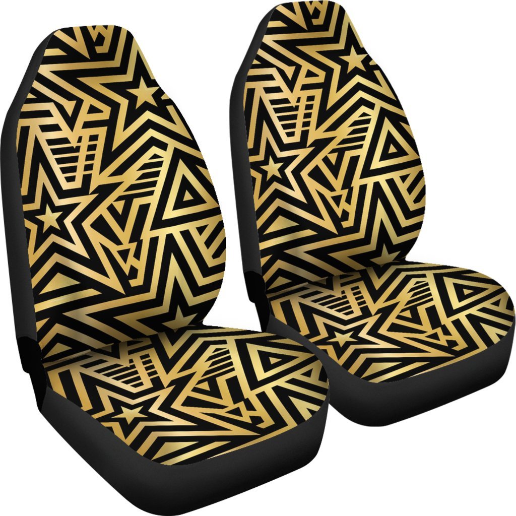 Gold Star Pattern Print Universal Fit Car Seat Covers-grizzshop