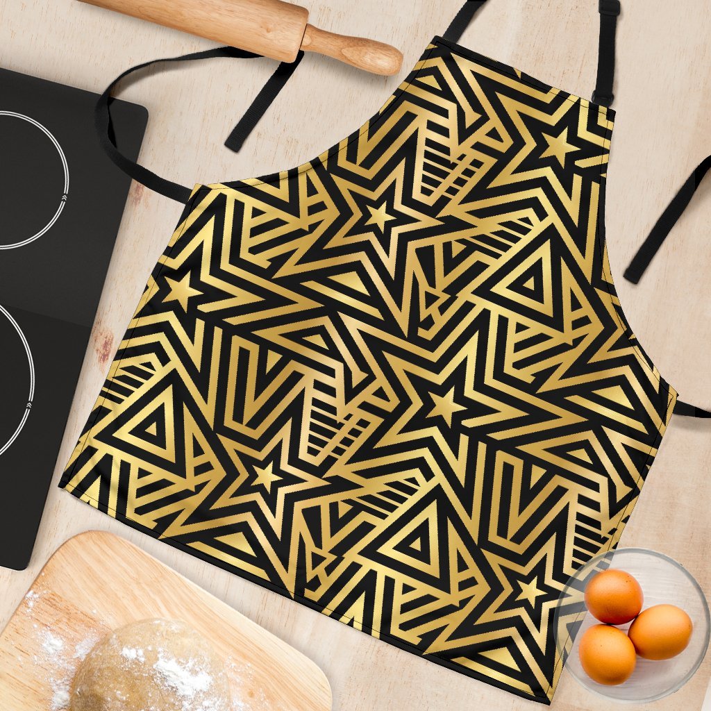 Gold Star Pattern Print Women's Apron-grizzshop