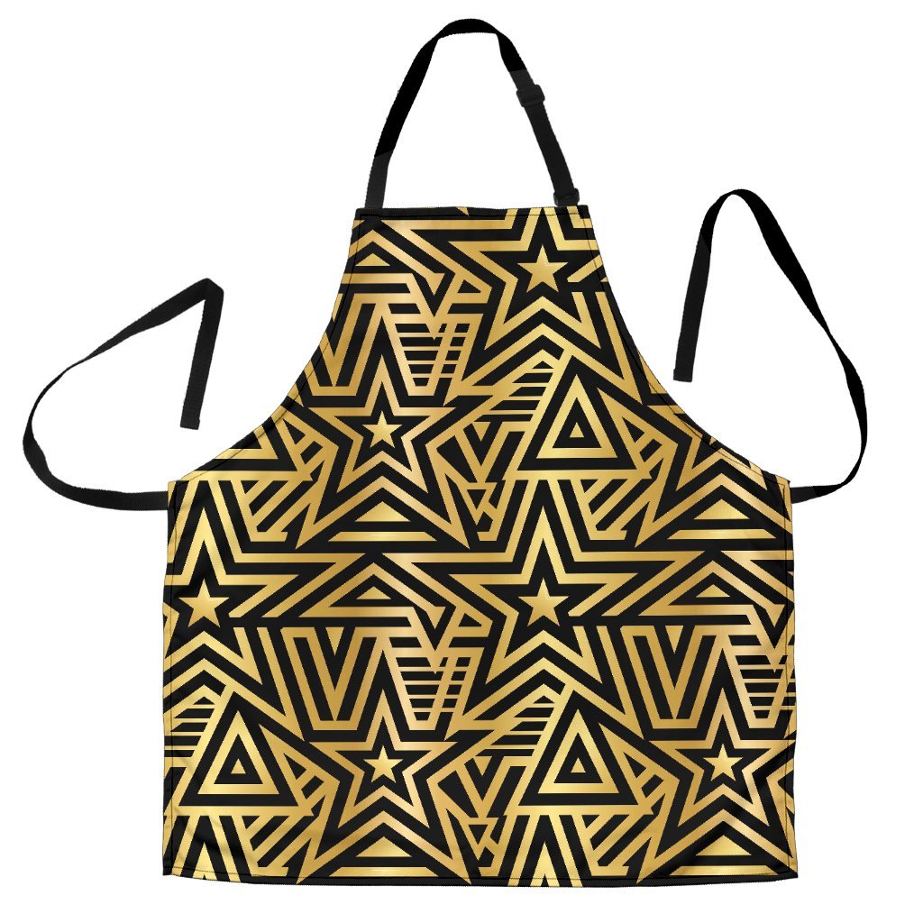 Gold Star Pattern Print Women's Apron-grizzshop