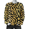 Gold Star Pattern Print Women's Sweatshirt-grizzshop