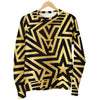 Gold Star Pattern Print Women's Sweatshirt-grizzshop