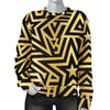 Gold Star Pattern Print Women's Sweatshirt-grizzshop