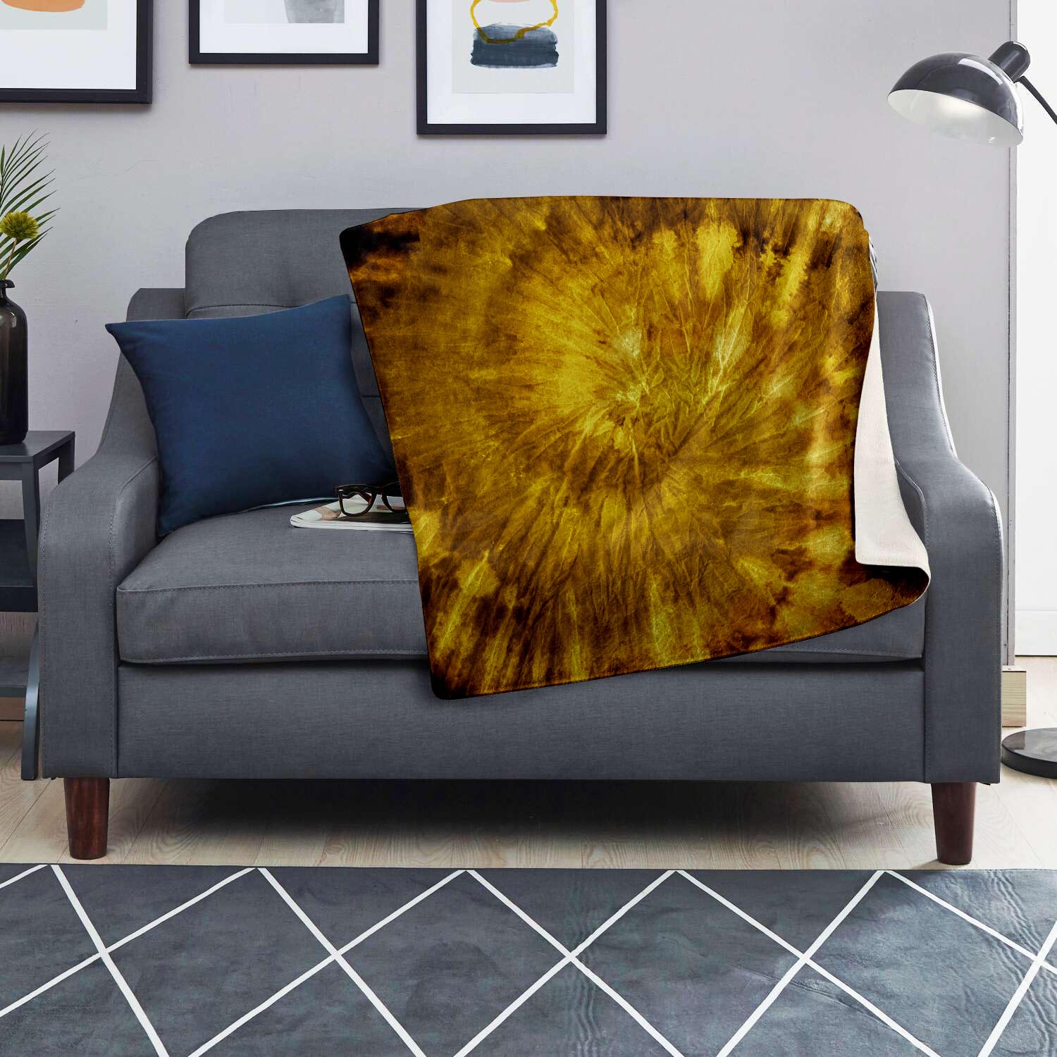 Gold Tie Dye Blanket-grizzshop