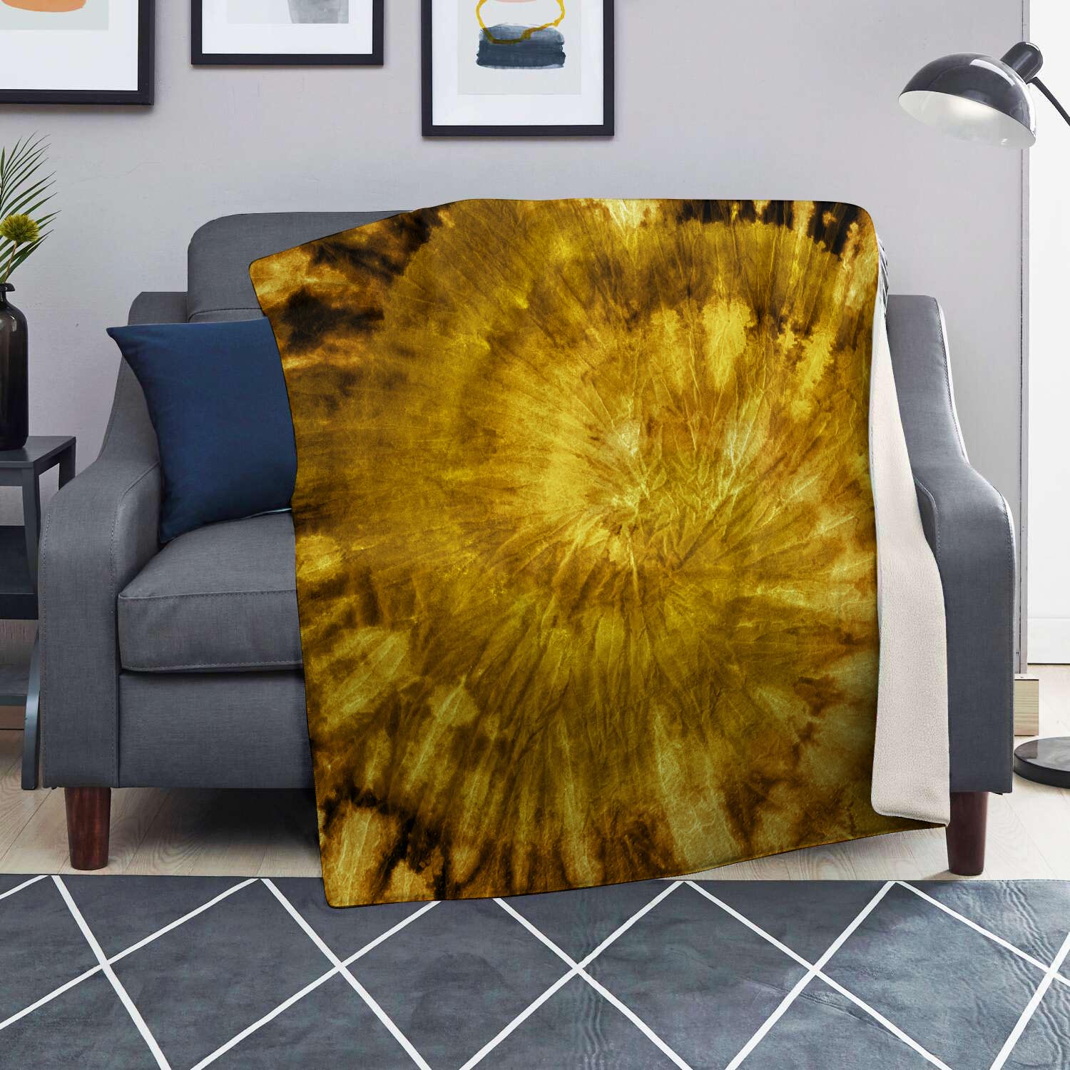 Gold Tie Dye Blanket-grizzshop