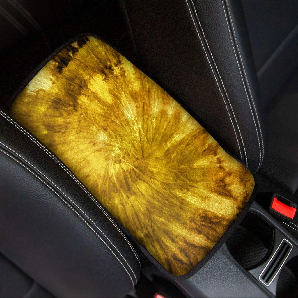 Gold Tie Dye Car Console Cover-grizzshop