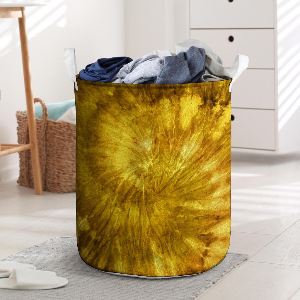 Gold Tie Dye Laundry Basket-grizzshop