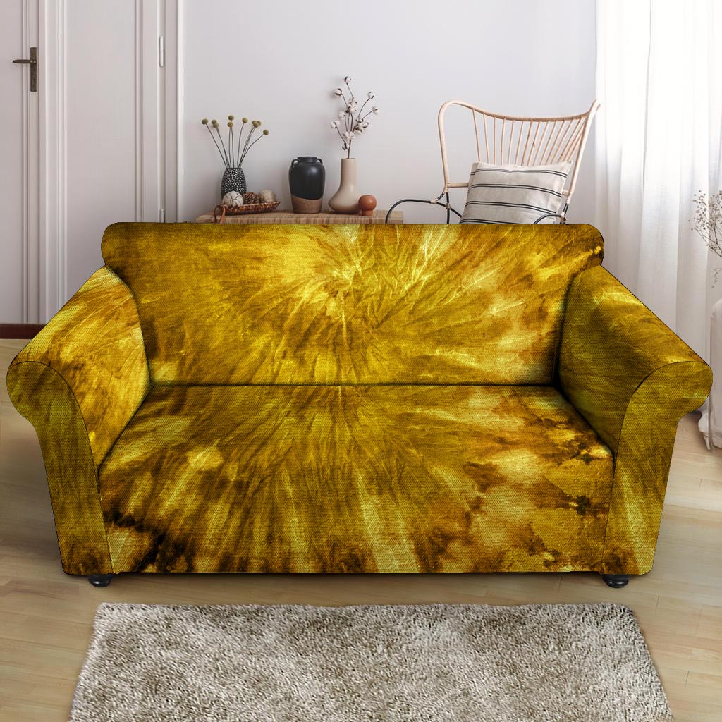 Gold Tie Dye Loveseat Cover-grizzshop