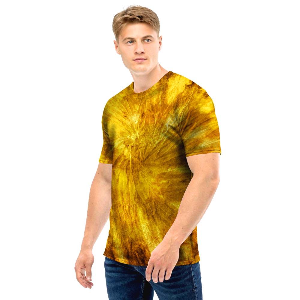 Gold Tie Dye Men T Shirt-grizzshop