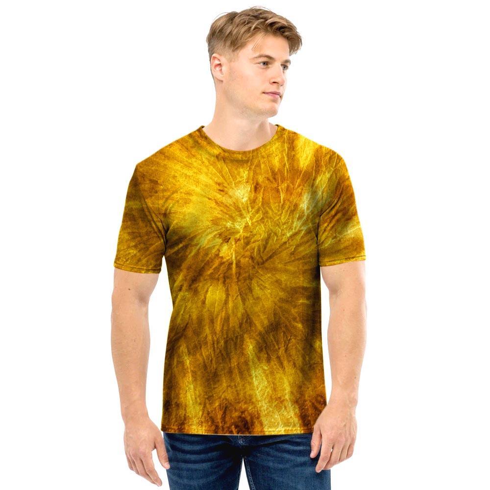 Gold Tie Dye Men T Shirt-grizzshop