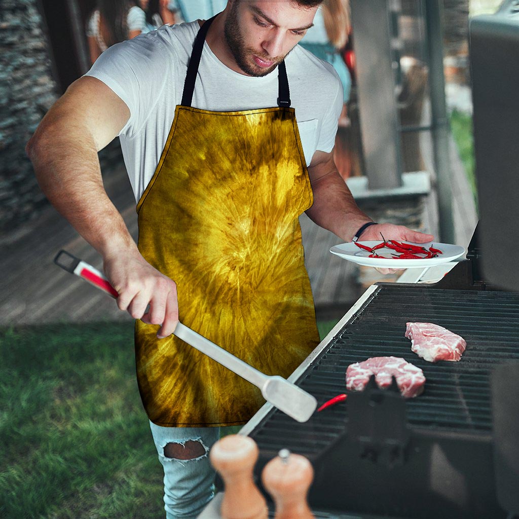 Gold Tie Dye Men's Apron-grizzshop