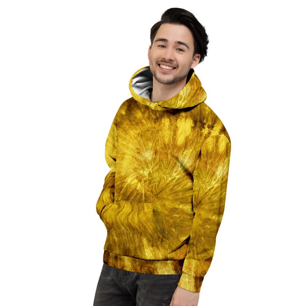 Gold Tie Dye Men's Hoodie-grizzshop