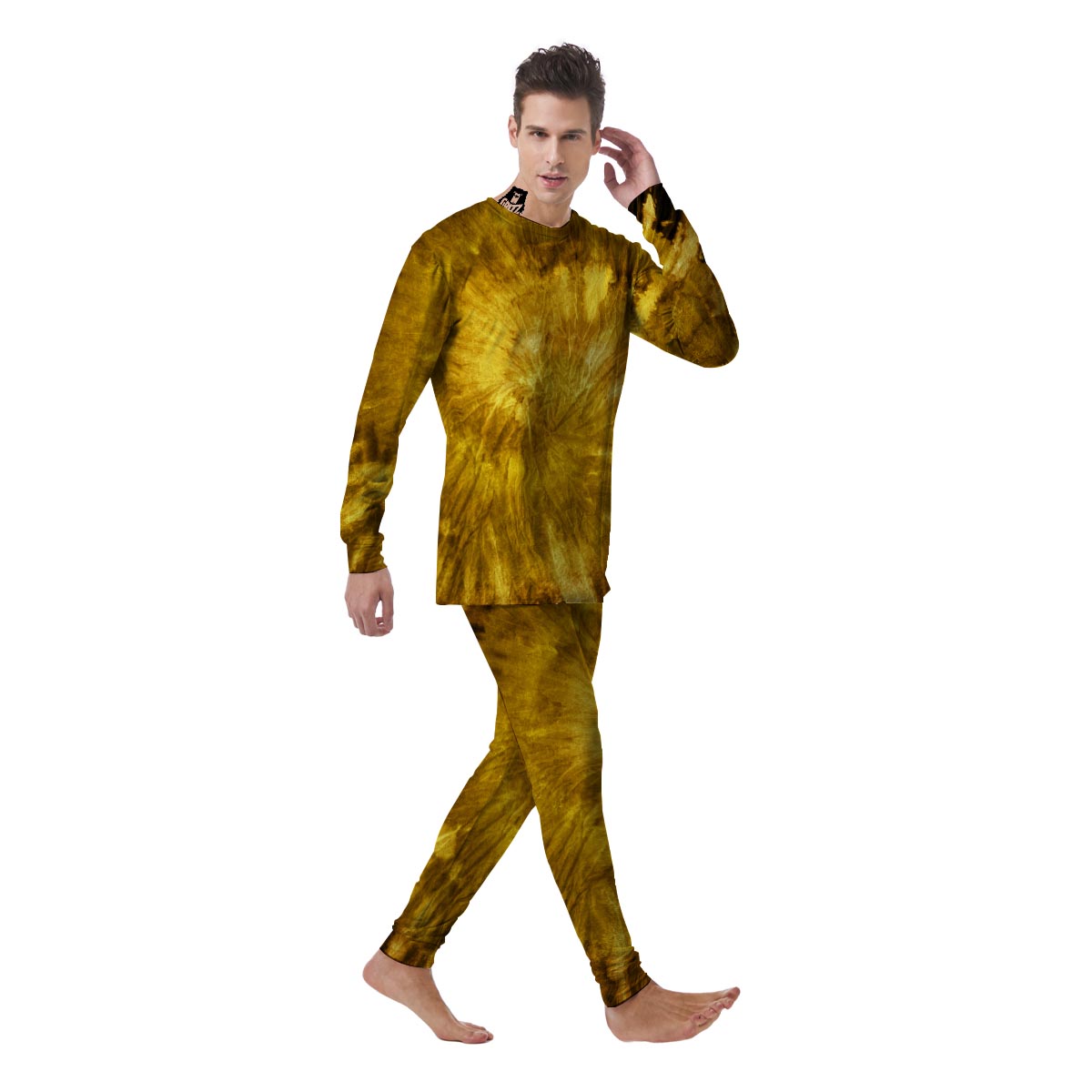 Gold Tie Dye Men's Pajamas-grizzshop