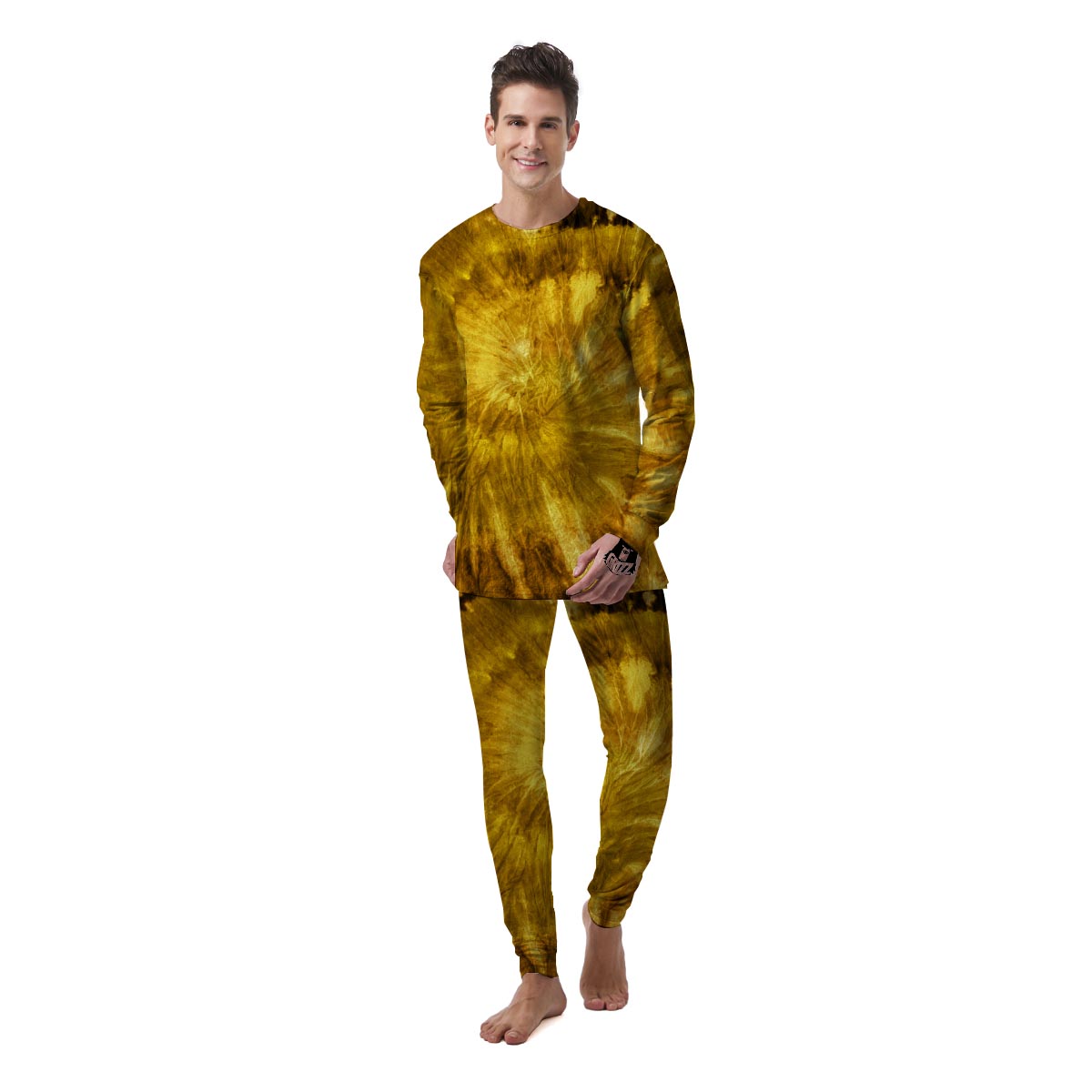 Gold Tie Dye Men's Pajamas-grizzshop