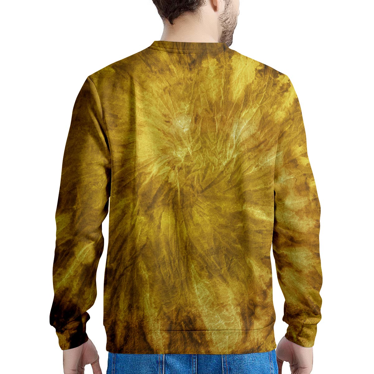 Gold Tie Dye Men's Sweatshirt-grizzshop