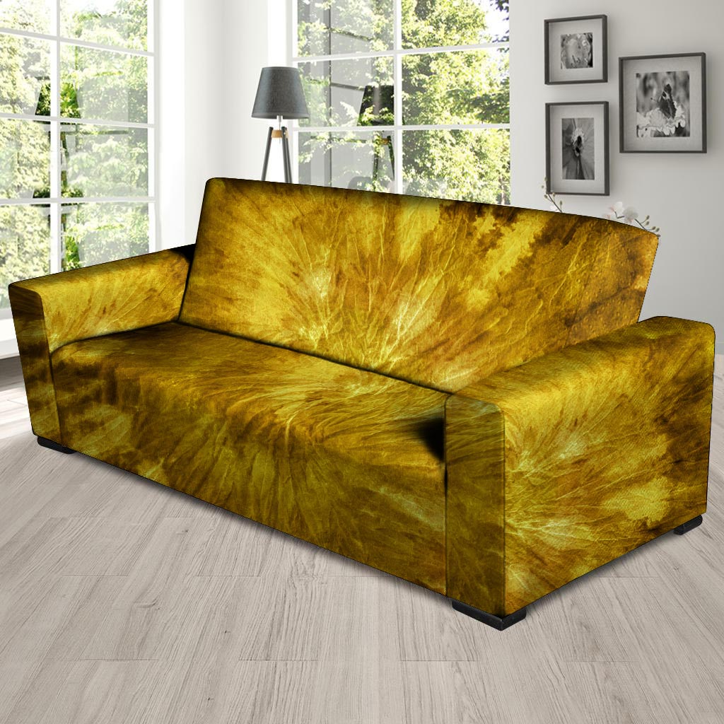 Gold Tie Dye Sofa Cover-grizzshop