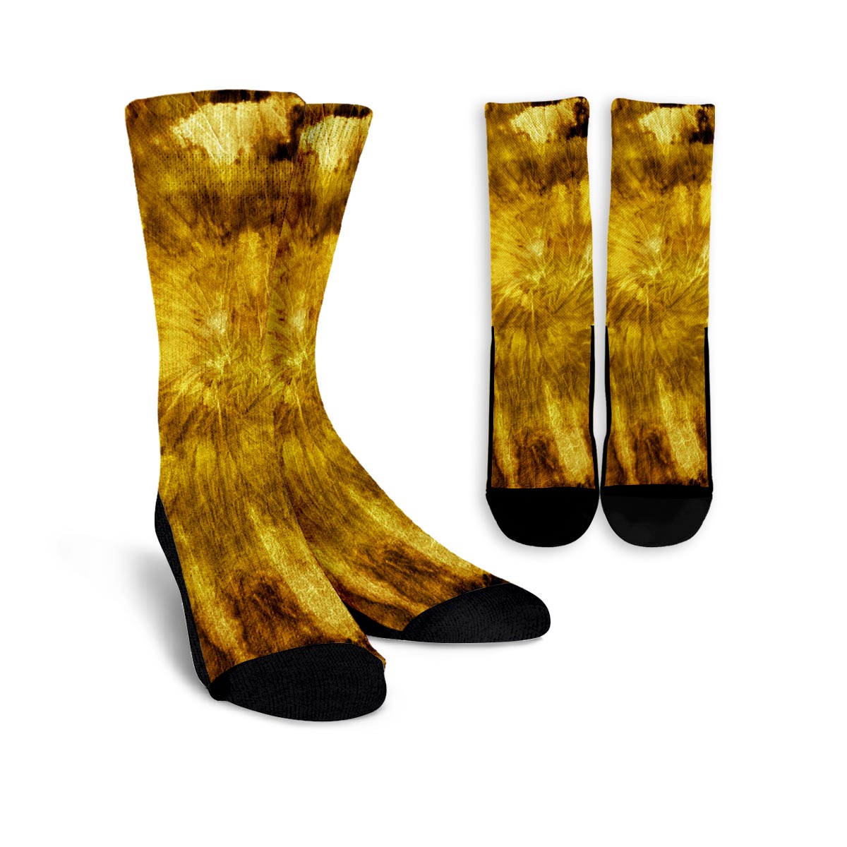 Gold Tie Dye Unisex Socks-grizzshop